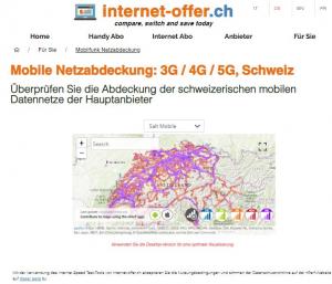 Mobile Netzabdeckung by internet-offer.ch and nPerf