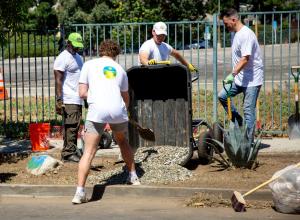 After the cleanup, preparation began for the garden’s creation.