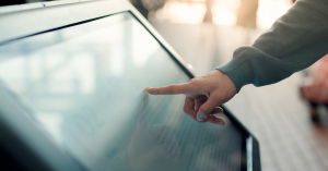 tablet in clothing store
