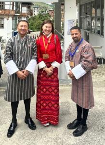 (from left to right) Lyonpo Dr. Tandi Dorji, Minister for Foreign Affairs and External Trade, Dr Loretta Chen, Co-Founder and CEO of Smobler, and Ujjwal Deep Dahal, CEO of Druk Holding and Investments