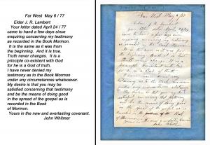 MORMON CO-FOUNDER JOHN WHITMER “LOST” 6 MAY 1877 BIBLE TESTIMONY FOR SALE ON EBAY FOR ONE MILLION DOLLARS