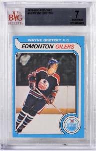 Beckett graded baseball, hockey and basketball cards will feature a 1979-1980 O-Pee-Chee Wayne Gretzky #18 rookie card, graded BVG 7 Near Mint (est. $1,800-$2,400).
