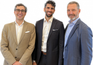 Antonio Arias Lopez, CPO QuoIntelligence; Marco Riccardi, CEO & Founder QuoIntelligence; Ari Bizimis, Founding Investor QuoIntelligence