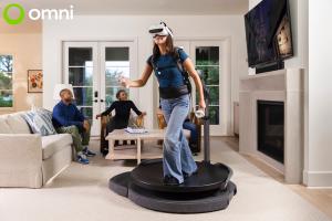 Woman explores VR on Omni One