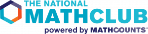A multicolored hexagon next to the headline "The National Math Club" in blue and the subtitle "powered by MATHCOUNTS" in purple