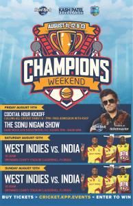 Cricket West Indies partners with Kash Patel Productions and Hard Rock Live to present the highly anticipated Champions Weekend in Broward County, Florida, from August 11th to 13th. A thrilling fusion of cricket, live music, and exciting activities awaits