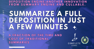 Deposition Engine - Now Available from Complete Legal