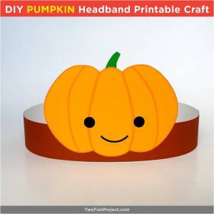 Cute Printable Pumpkin Party Hats Available As Halloween Costumes or Halloween Party Supplies