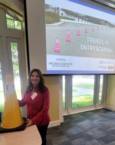 Melissa Schechter, founder and CEO of OES Global Inc., spoke about Trends in Entryscaping on July 20 at the 2023 Florida Parking and Transportation Association conference in Gainesville, Florida.