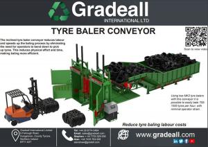 Gradeall’s Tire Recycling Machine Can Bale Up to 1000 Tires Per Hour