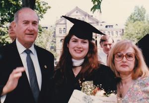Barbara Casanova at Catholic University Graduation 1994 with her parents Jose Manuel Casanova and Alicia Casanova