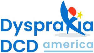 The logo for Dyspraxia DCD America showing a man reaching for a star