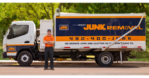 Brandon in front of Best Junk Removal truck