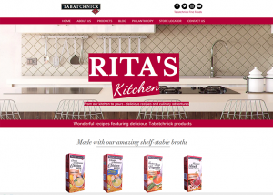 Rita's Kitchen webpage featuring food recipes on Tabatchnick.com