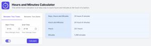 Hours and Minutes Calculator