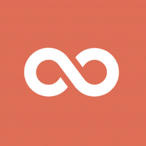 Logo Icon, Neurodiversity Infinity Symbol on an Orange Background