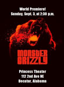 Gory Alabama-made horror film “Monster Grizzly” premieres Sunday, Sept. 3, in Decatur, AL.