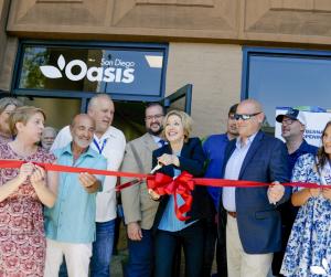 Ribbon cutting opening day at new senior center with AI security cameras