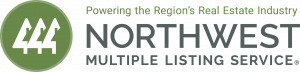 Northwest MLS Logo featuring three trees silhouetted against a green background. The text reads "powering the region's real estate industry."