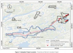 Figure 1: Hampden Project Location – Proximity to Patriot’s Corvette Project