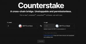 Counterstake: bridge GBYTE from Obyte to Kava
