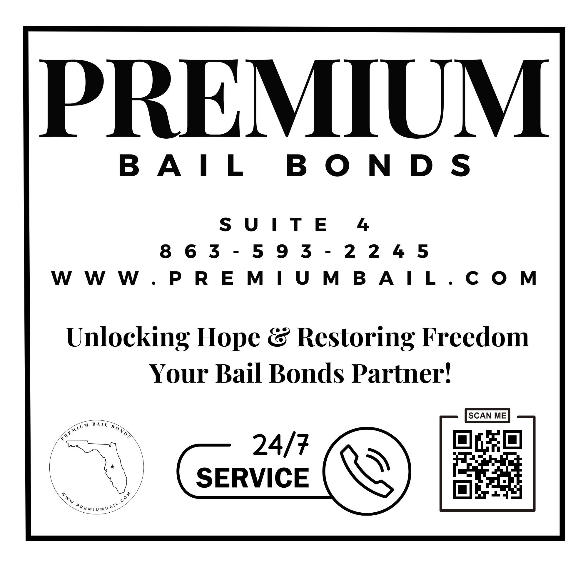 Premium Bail Bonds Street Sign
