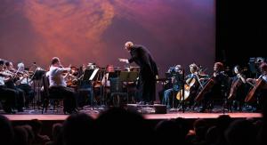 Maestra Jed Gaylin with the Bay Atlantic Symphony orchestra.