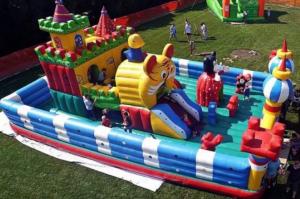 The bouncy castle delighted the children.