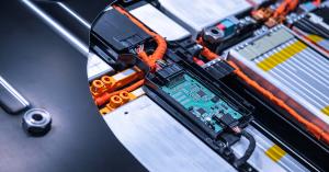 Dymax light-curable materials are used to bond and coat BMS components in EV batteries.