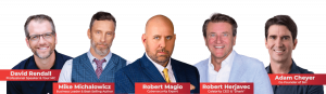 Robert Magio, Robert Herjavec, Adam Cheyer, Mike Michalowicz, David Rendall