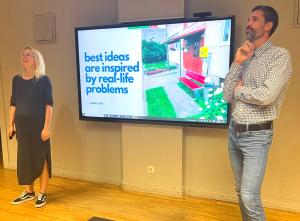 2nd Prize Startup Pitch Winner: Home & Safe (Equipping homes for elderly people's safety) - Līga Reide, Janeks Ēltamms, and Alise Banga (not shown)