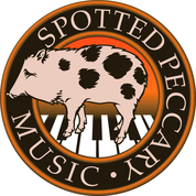 orange/black/brown round logo with Spotted Peccary Music text and a spotted javalina in the center.