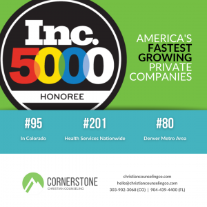 Cornerstone Christian Counseling Makes the Inc. 5000 List of Fastest Growing Companies