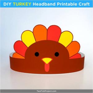 Cute Printable Thanksgiving Headband Hat Craft for Toddlers & Preschoolers Available