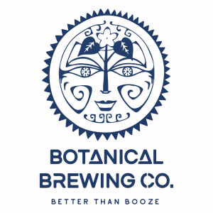 Blue and white sun logo for Botanical Brewing Co.