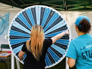 Say No to Drugs—Say Yes to Life volunteers of Copenhagen raised funds for the nonprofit sponsoring the festival with a roulette wheel. And they made the point that experimenting with drugs is like playing roulette with your life.