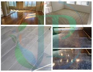 Collage of services, hardwood cleaning, carpet cleaning, upholstery cleaning