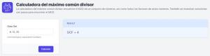 Calculadora del máximo común divisor