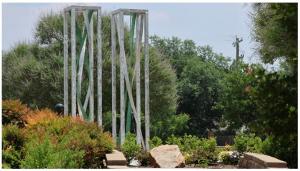 9/11 Memorial Sculpture, "Remembrance and Renewal" by Mark Weisbeck installed within the gardens of Bicentennial Park, Southlake, Texas