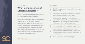 Stallion Compare announcement features list.