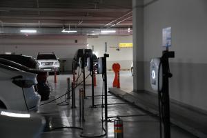 EVAR's charging solution installed in the parking lot of the Gyeonggi Business Growth Center (Photo = beSUCCESS)