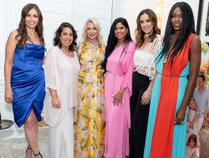 Giselle Blondet, Lisbet Fernández-Viña, Jenni Coba, Lucy Morillo, Jacky Bracamontes, and Yaima Ortiz, during S Revista's Summer Party