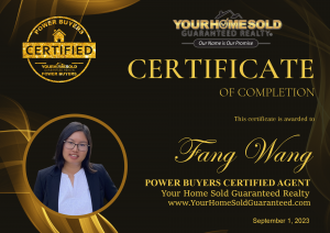 Fang Wang Attains YHSGR POWER BUYER Agent Certification, Elevating Real Estate Expertise and Client Benefits