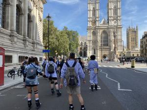 Skaters at Westminster Abbey