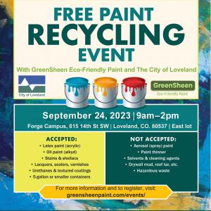 The City of Loveland Partners with GreenSheen Paint on Free Paint Recycling Event