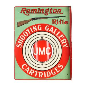 Early and possibly unique Remington Rifles & Cartridges ‘spinner’ tin lithograph flange sign found hidden in a wall in Armstrong, British Columbia, circa 1910s (est. CA$12,000-$15,000).