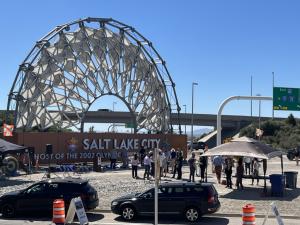 Hoberman Arch at Salt Lake City International Airport, Unveiling August 2023 (2)