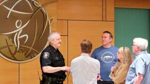 After the presentation, attendees discussed the overdose crisis with guest speaker Capt. Steve Strand, West Precinct Commander with the Seattle Police Department.