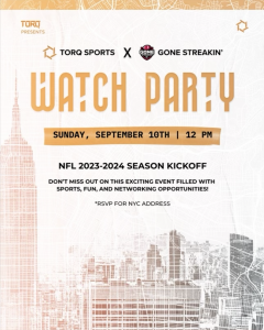 TORQ Sports and Gone Streakin’ Set to Kick Off 2023-2024 NFL Season in the Big Apple