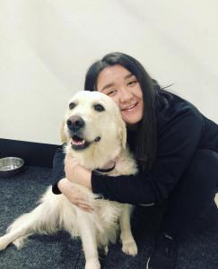 Dayana Pak with one of her fur clients